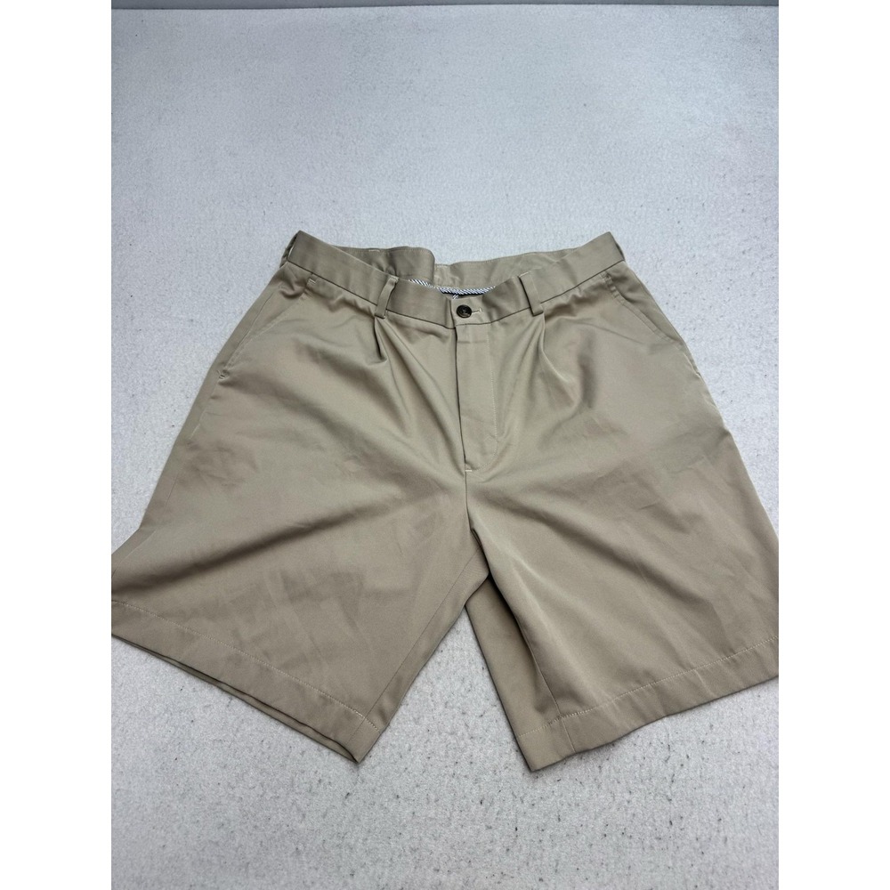 Brooks Brothers Shorts Mens 35 Beige Polyester Chino 9Inseam Summer Casual